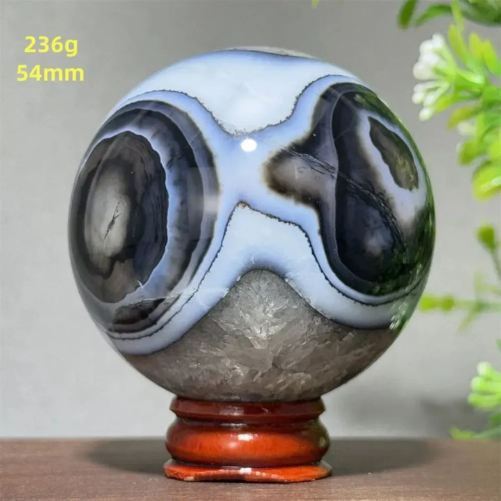 Black Agate Crystal Spheres-Spheres-Crystal Destiny-Black Agate-10 236g 54mm-Crystal Destiny