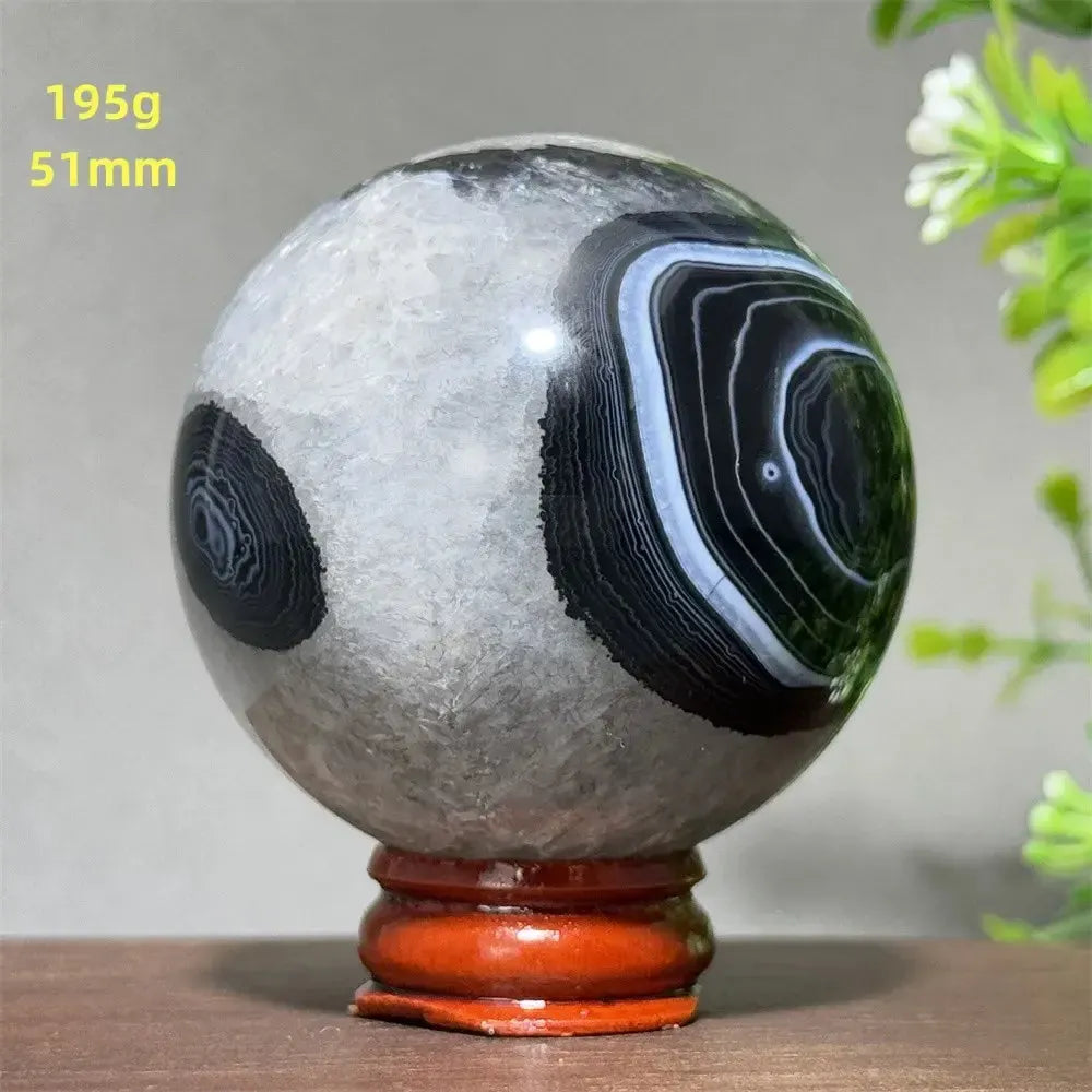 Black Agate Crystal Spheres-Spheres-Crystal Destiny-Black Agate-14 195g 51mm-Crystal Destiny