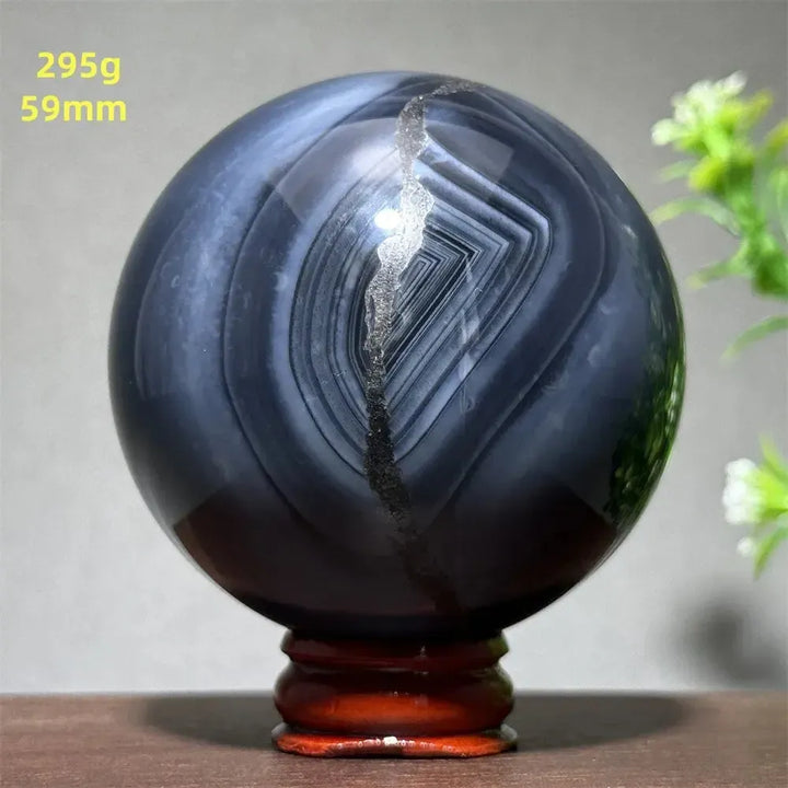 Black Agate Crystal Spheres-Spheres-Crystal Destiny-Black Agate-32 295g 59mm-Crystal Destiny