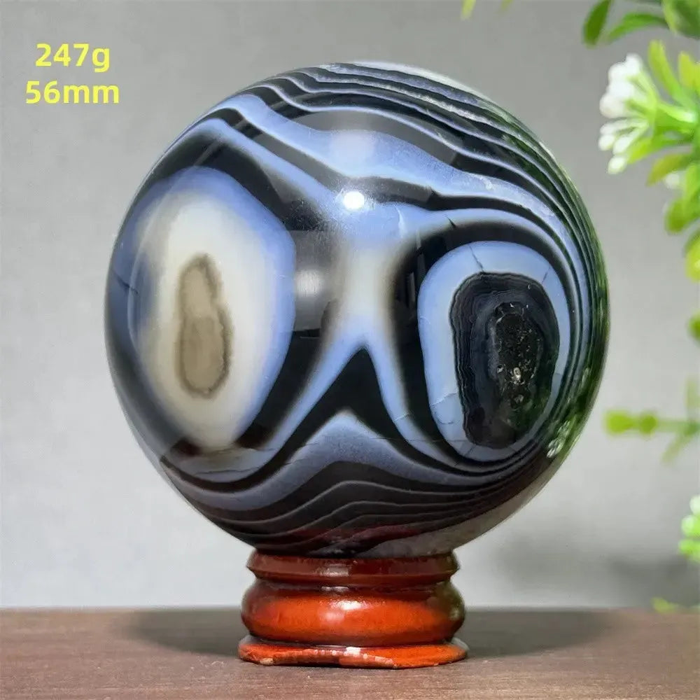 Black Agate Crystal Spheres-Spheres-Crystal Destiny-Black Agate-33 247g 56mm-Crystal Destiny