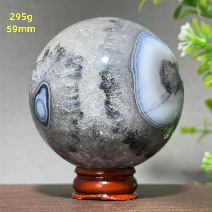 Black Agate Crystal Spheres-Spheres-Crystal Destiny-Black Agate-34 295g 59mm-Crystal Destiny