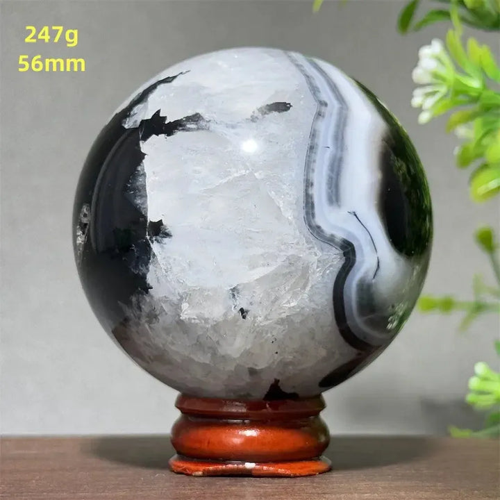 Black Agate Crystal Spheres-Spheres-Crystal Destiny-Black Agate-6 247g 56mm-Crystal Destiny