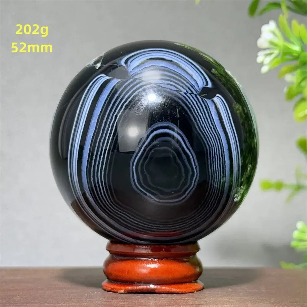 Black Agate Crystal Spheres-Spheres-Crystal Destiny-Black Agate-7 202g 52mm-Crystal Destiny