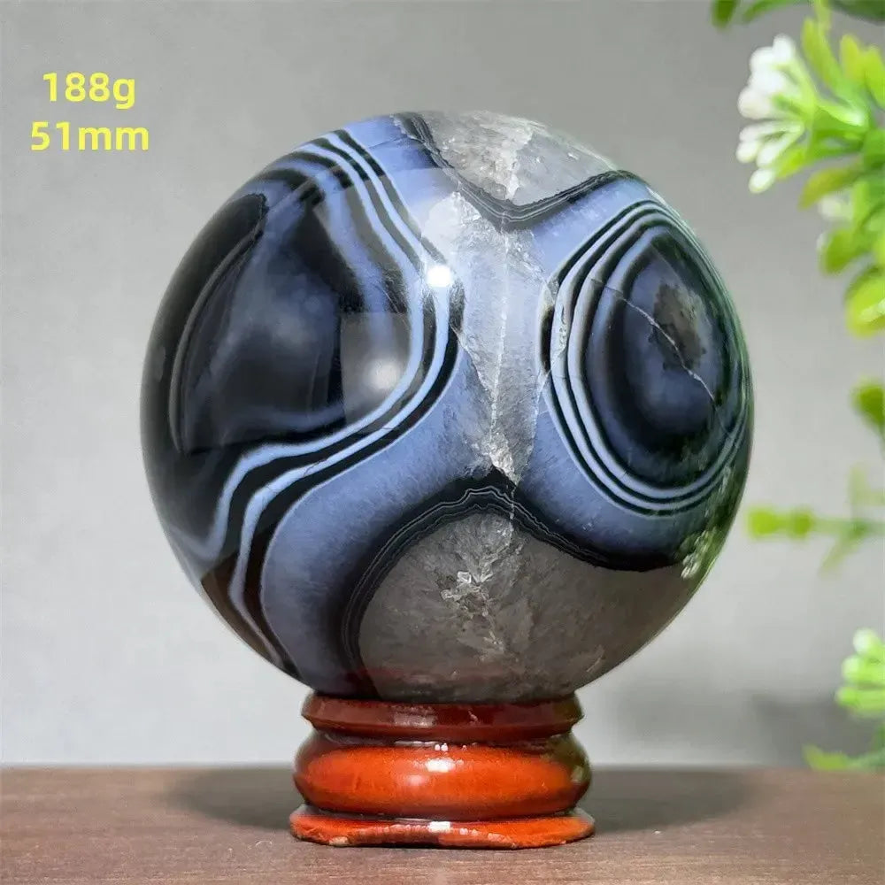 Black Agate Crystal Spheres-Spheres-Crystal Destiny-Black Agate-9 188g 51mm-Crystal Destiny