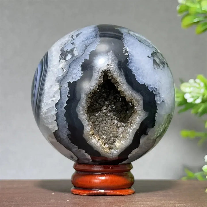 Black Agate Crystal Spheres-Spheres-Crystal Destiny-Black Agate-1 238g 55mm-Crystal Destiny