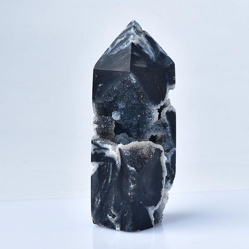 Black Agate Druzy Towers