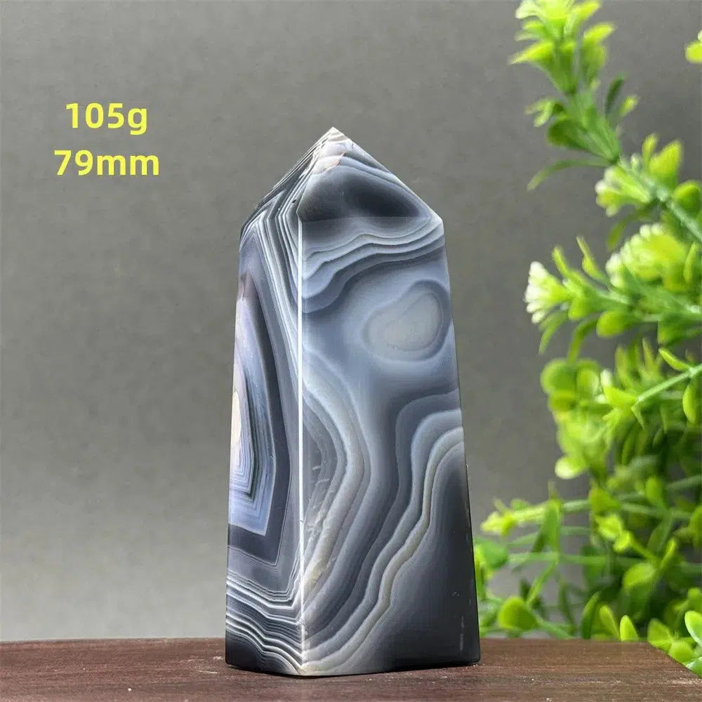 Black Agate Geode Obelisk