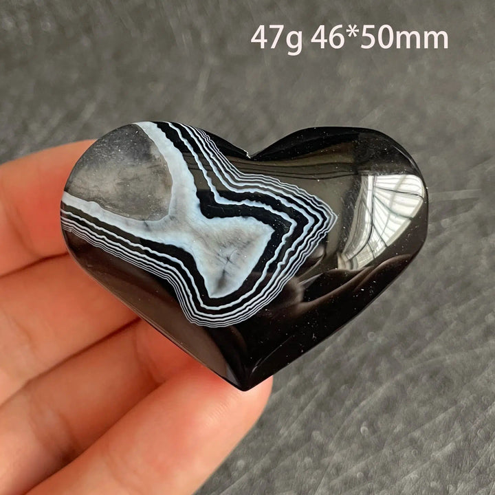 Black Agate Heart