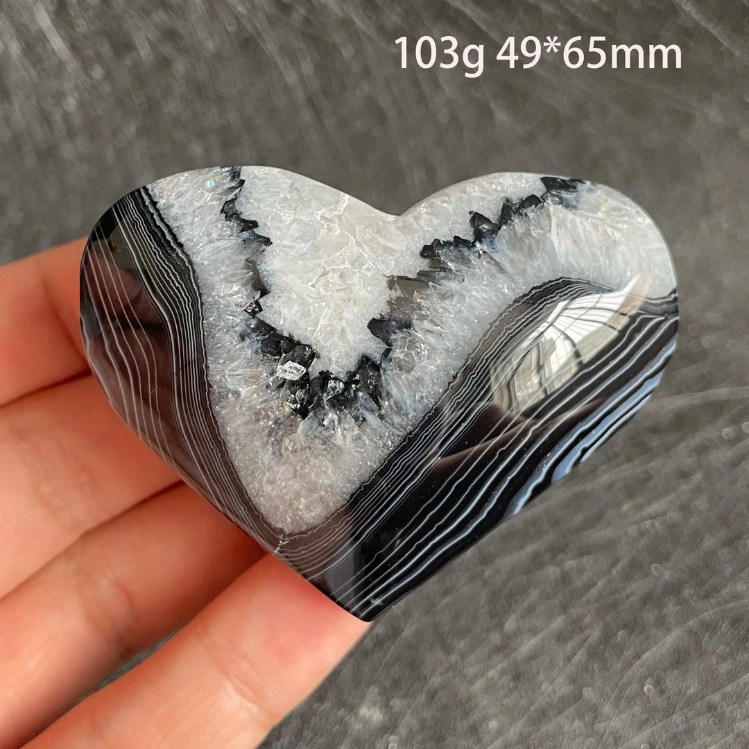 Black Agate Heart