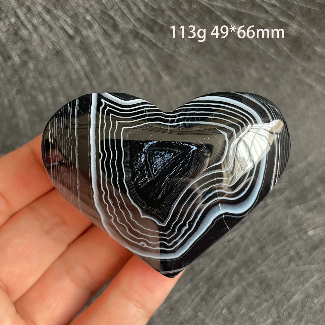 Black Agate Heart