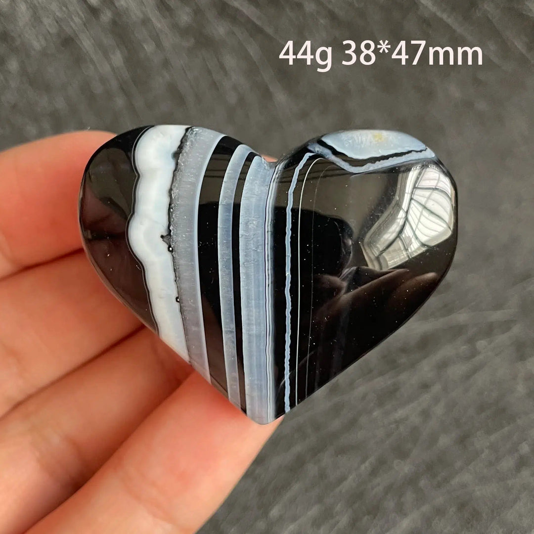 Black Agate Heart