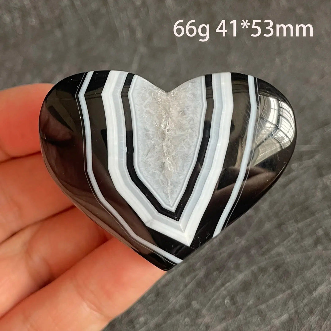 Black Agate Heart