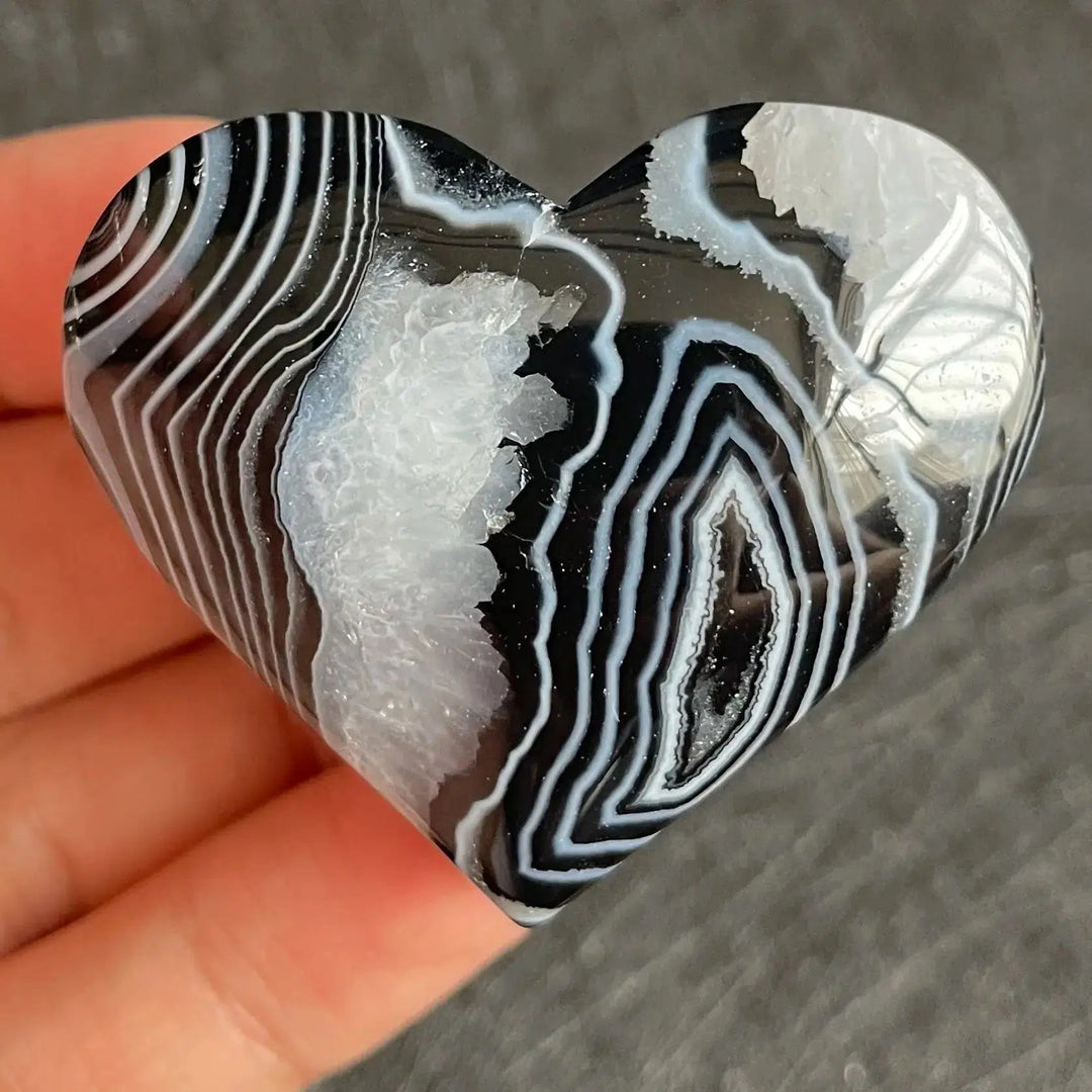 Black Agate Heart