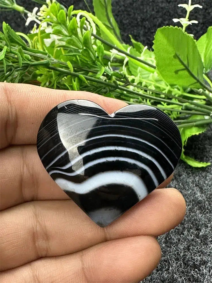 Black Agate Love Heart