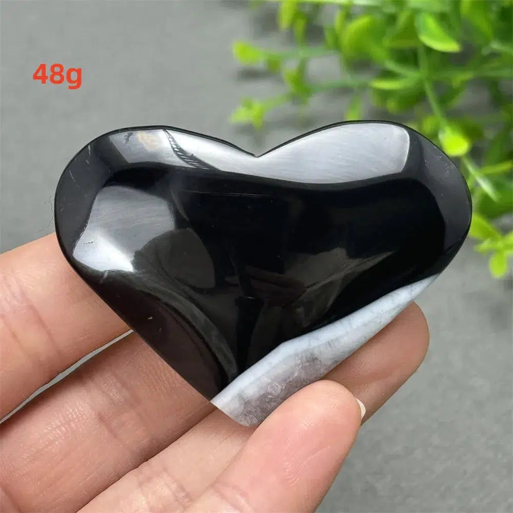 Black Agate Love Heart