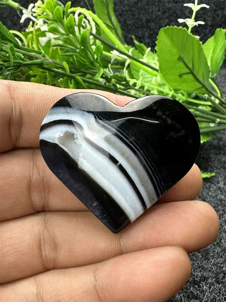 Black Agate Love Heart