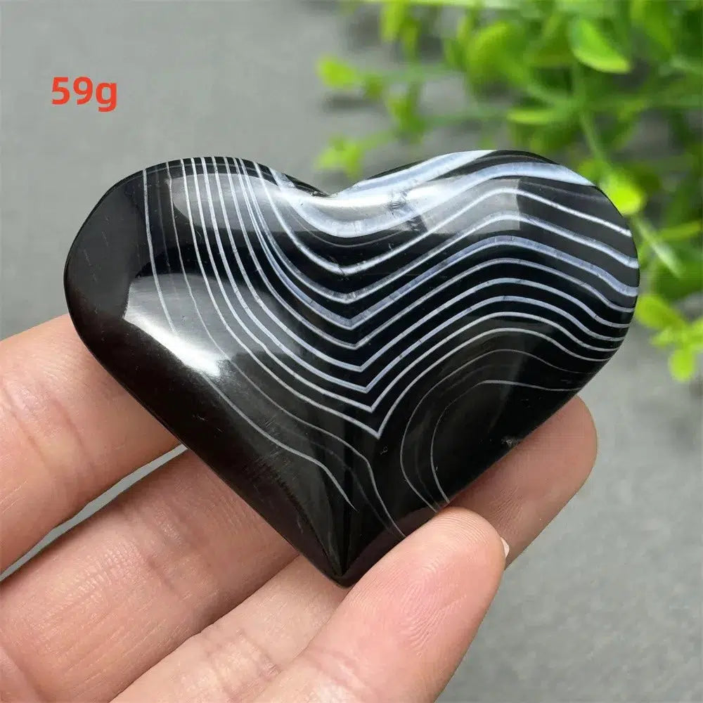 Black Agate Love Heart