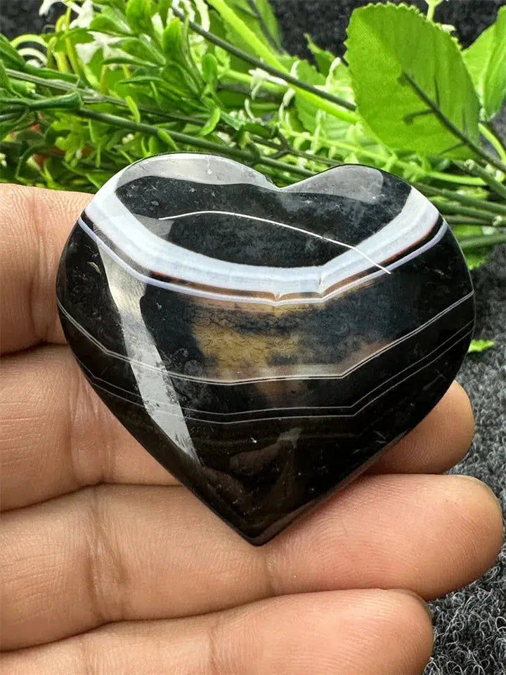 Black Agate Love Heart