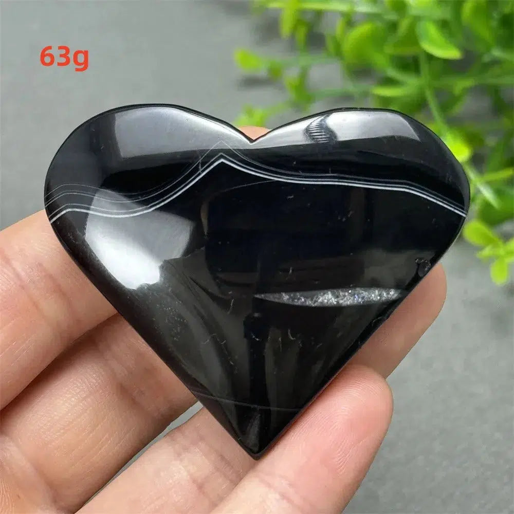 Black Agate Love Heart