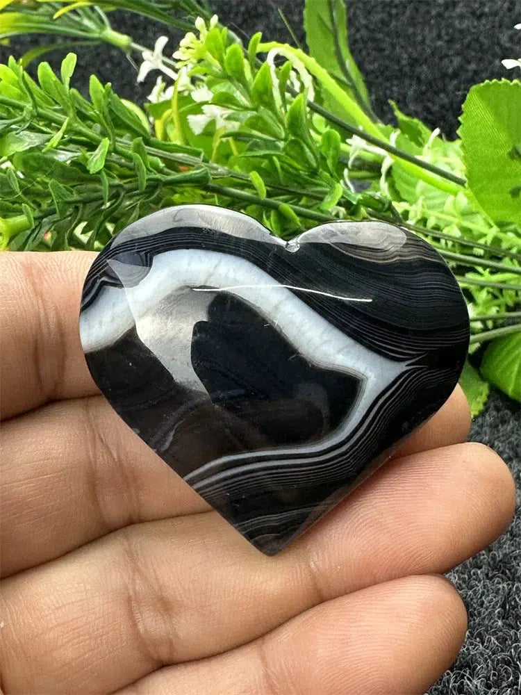 Black Agate Love Heart