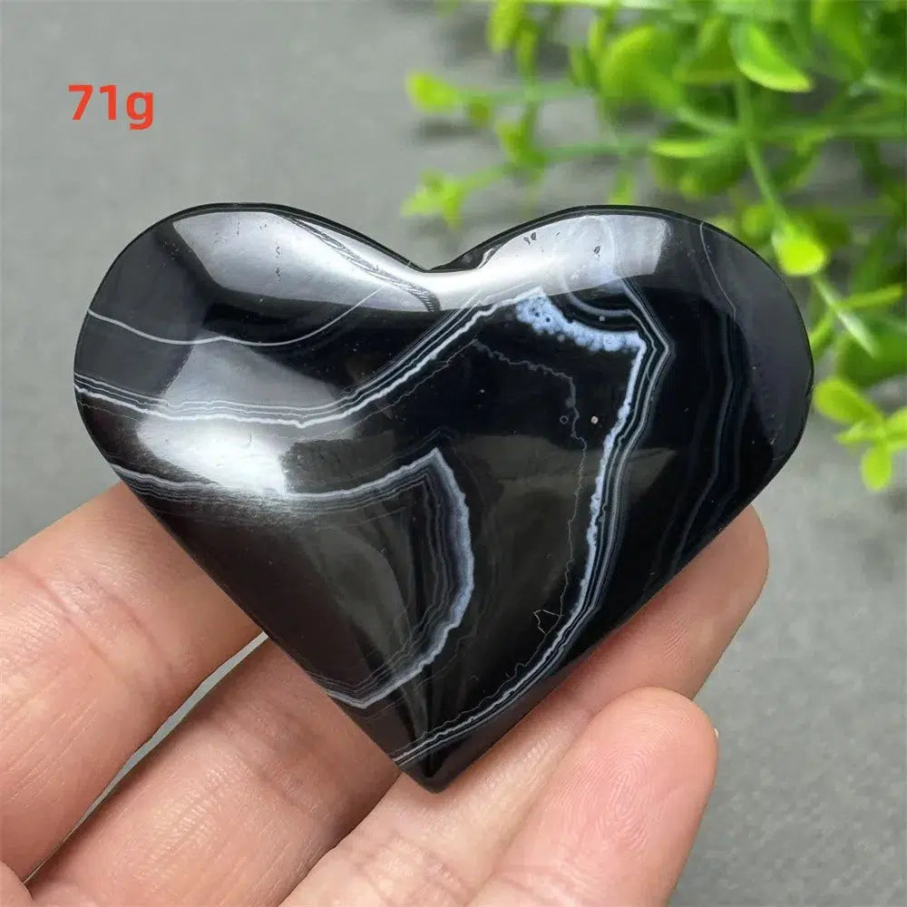 Black Agate Love Heart