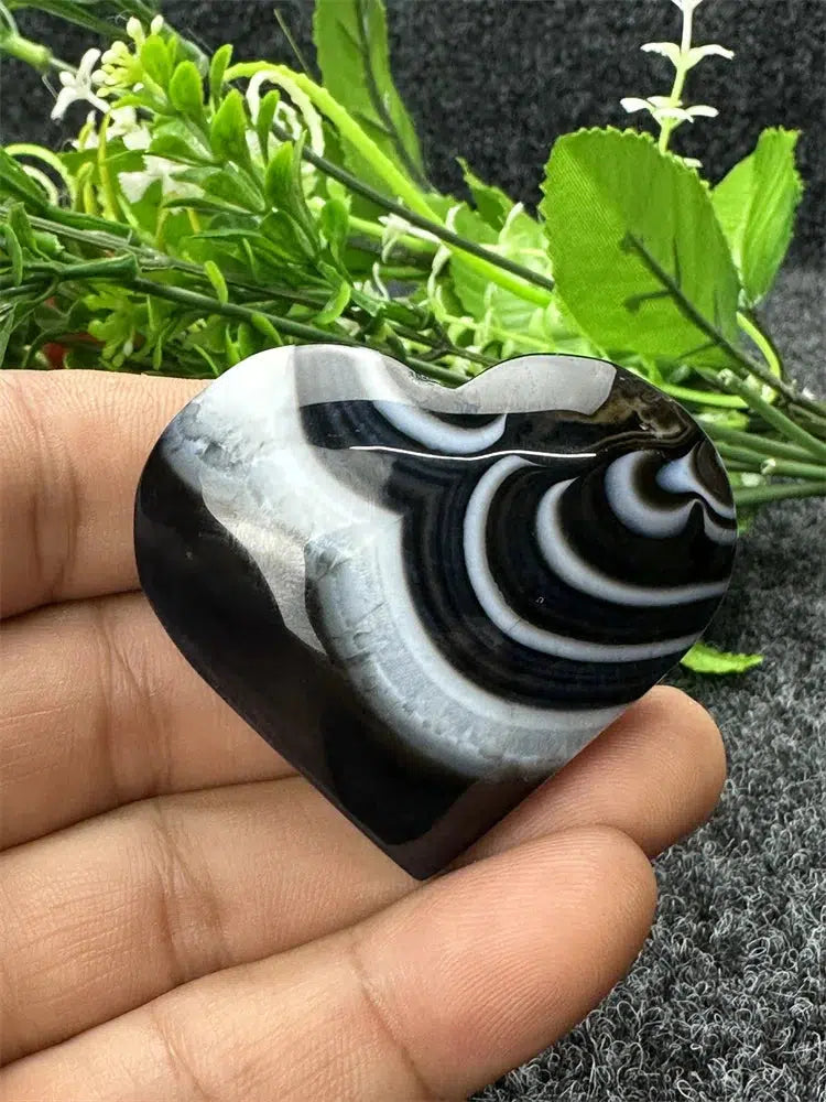 Black Agate Love Heart