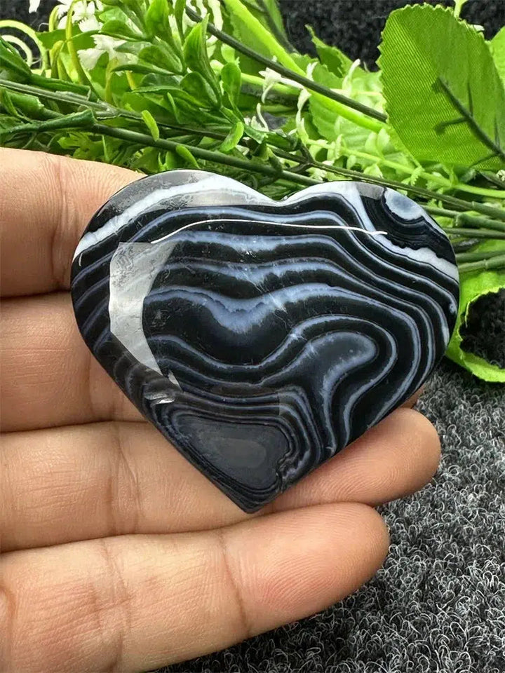 Black Agate Love Heart