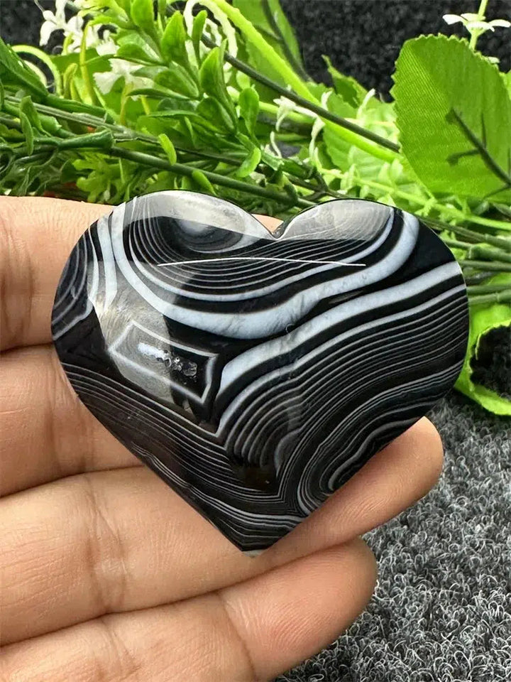 Black Agate Love Heart