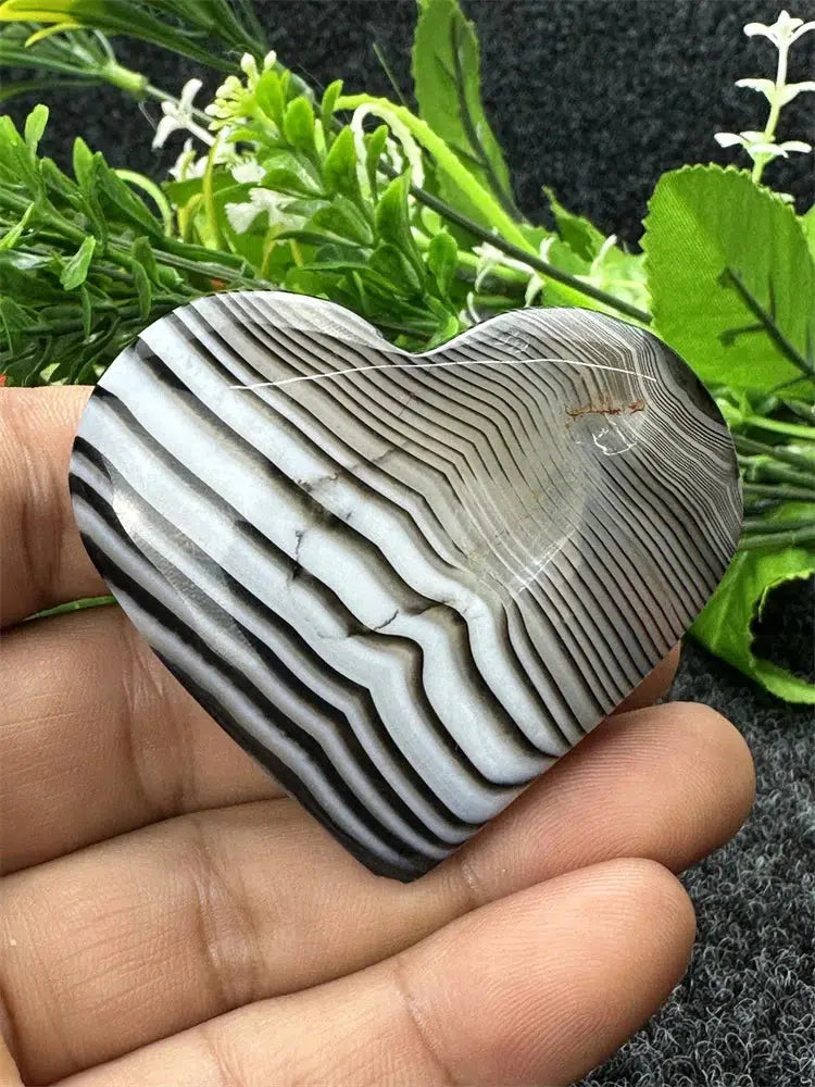 Black Agate Love Heart