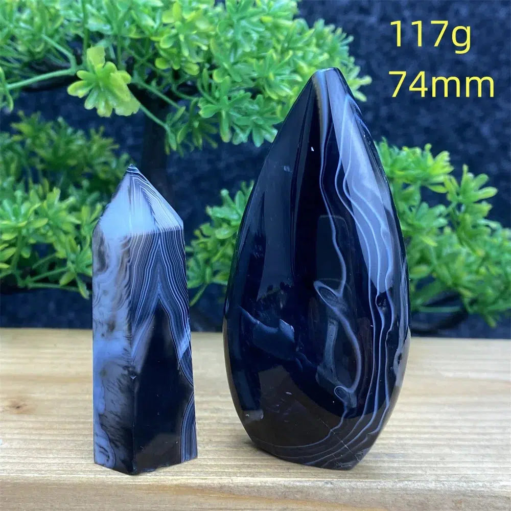 Black Agate Stripe Freeform Torch