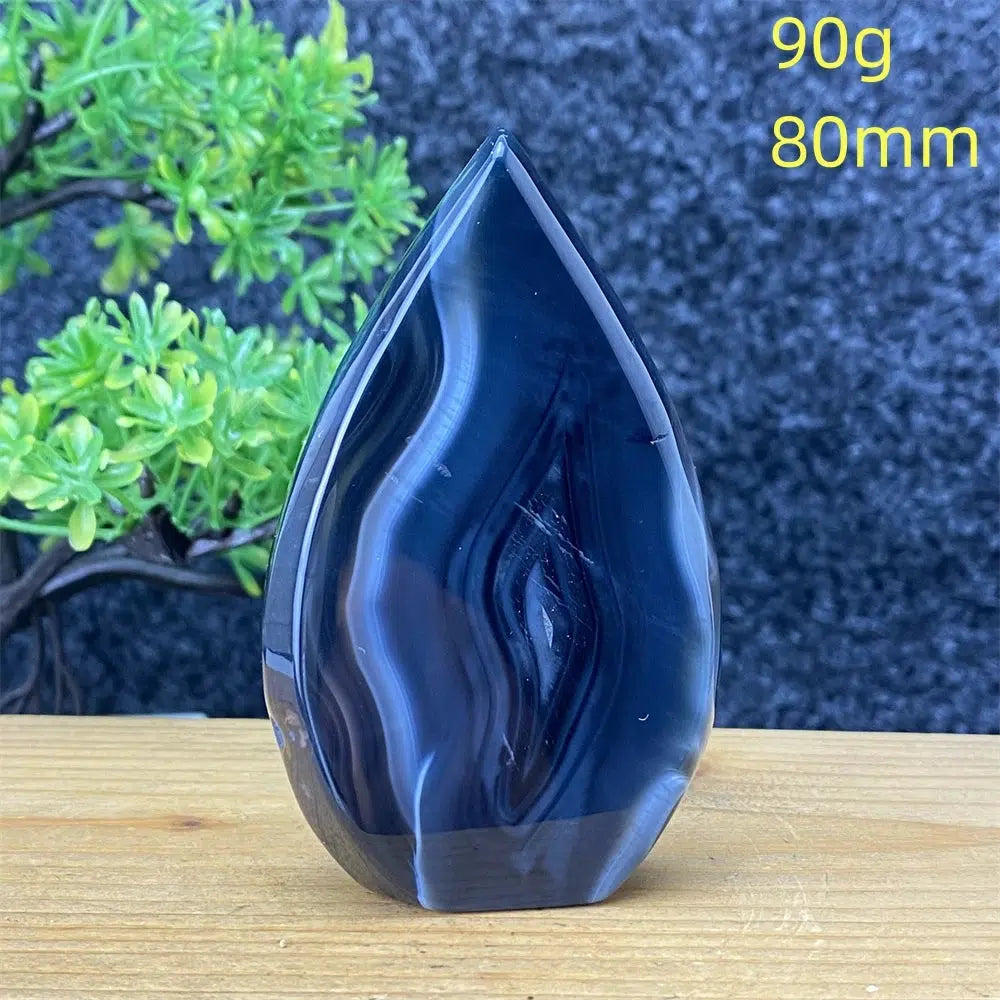 Black Agate Stripe Freeform Torch