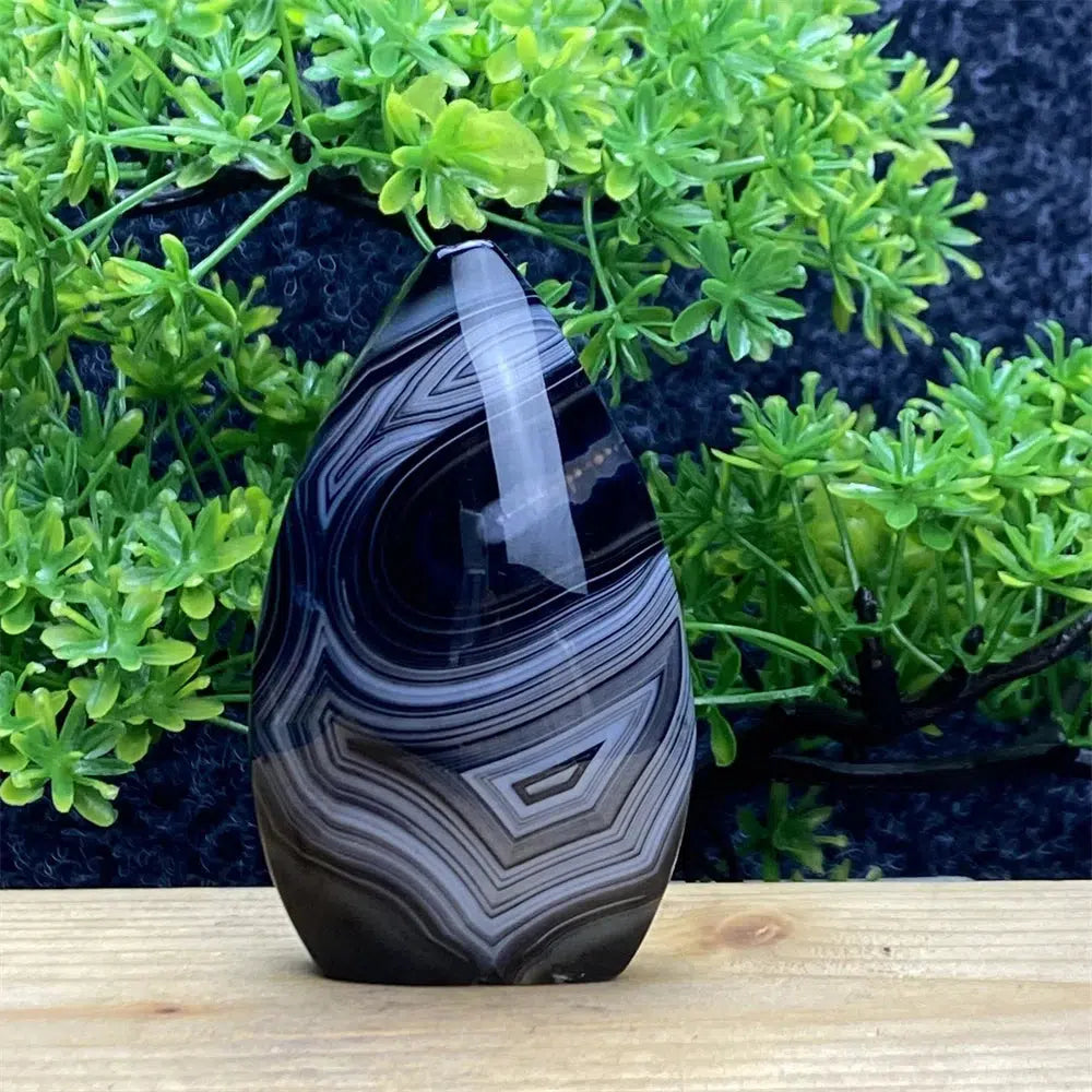 Black Agate Stripe Freeform Torch