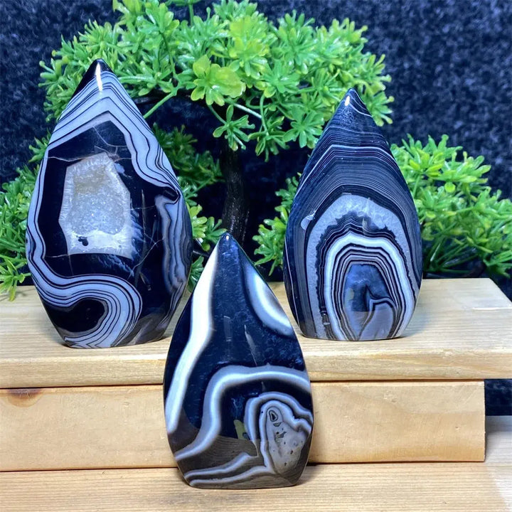 Black Agate Stripe Freeform Torch