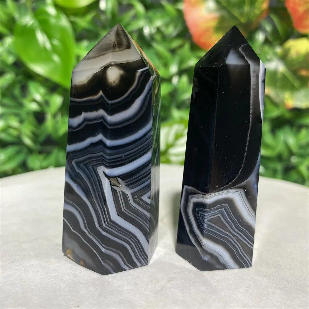 Black Lace Agate Tower