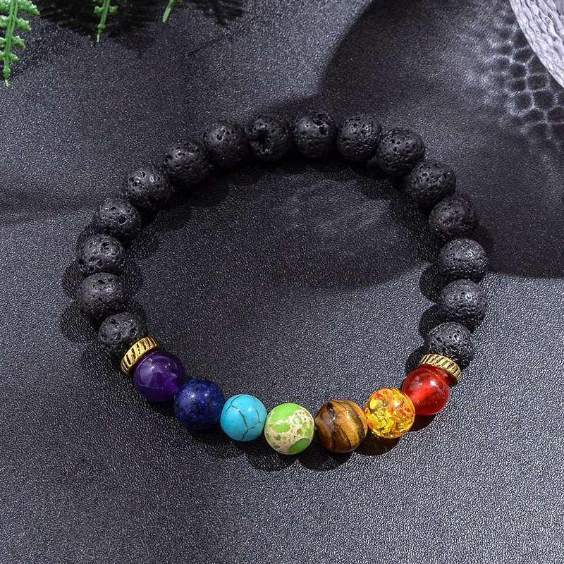 Black Lava 7 Chakra 108 Bead Mala