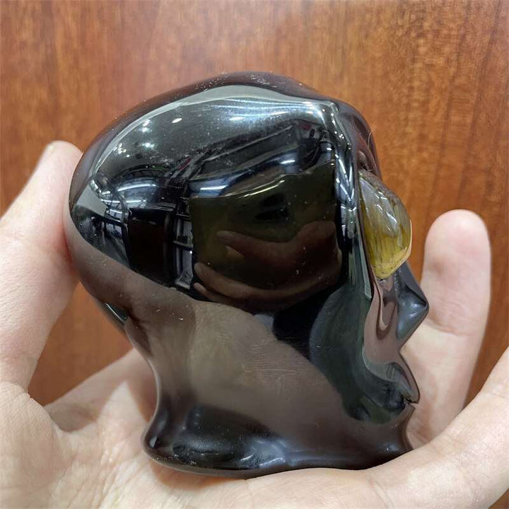 Black Obsidian Alien Skull