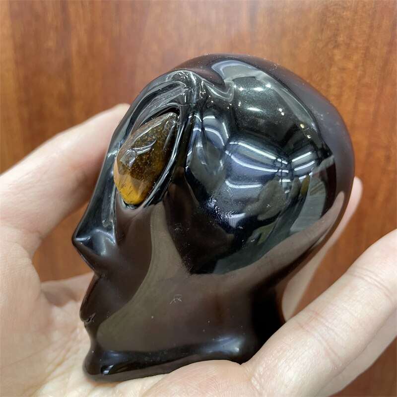 Black Obsidian Alien Skull