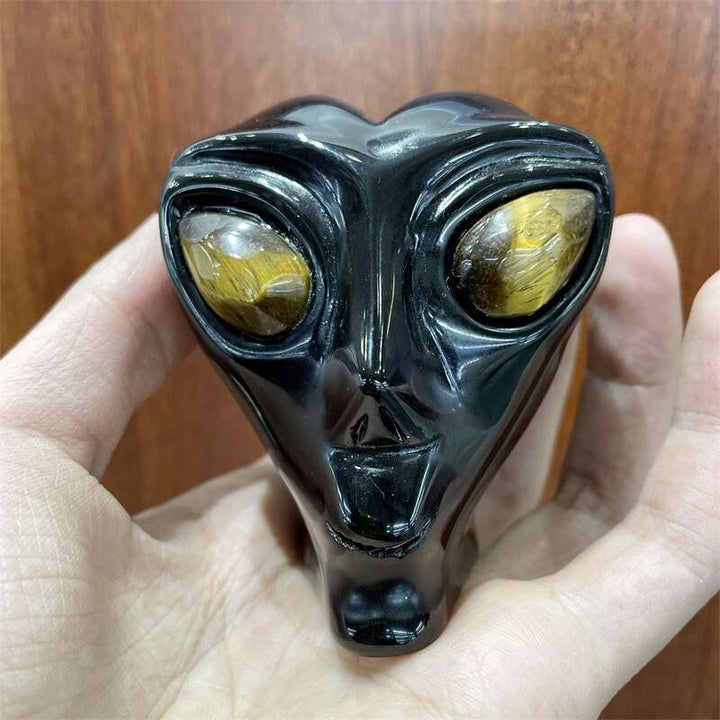 Black Obsidian Alien Skull