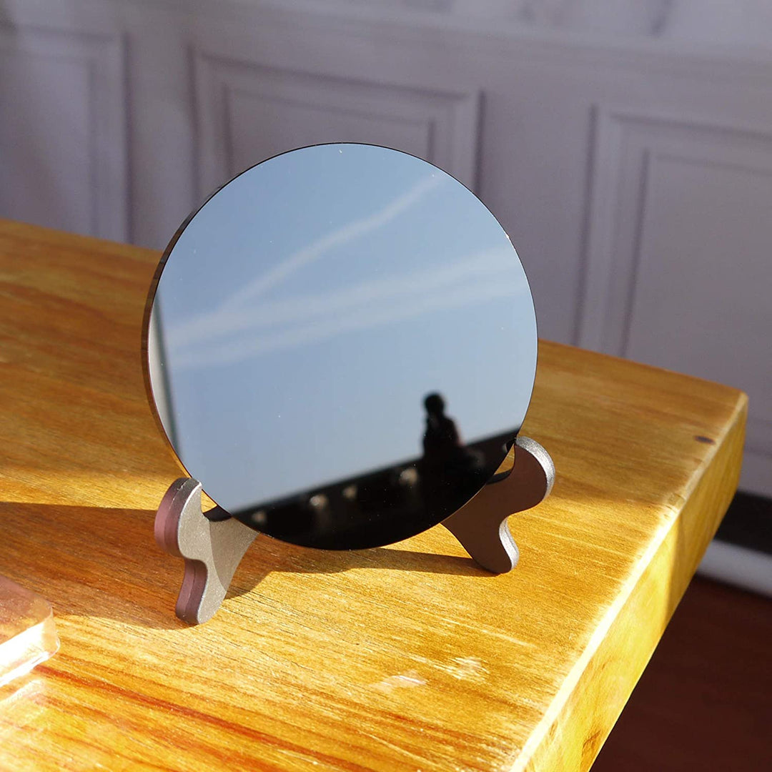 Black Obsidian Scrying Mirror with Stand