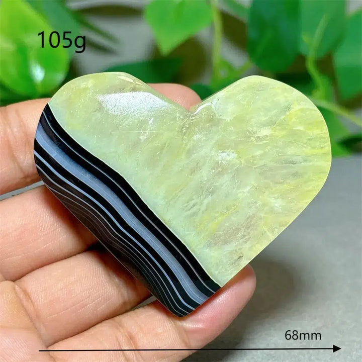 Black Silk Agate Heart