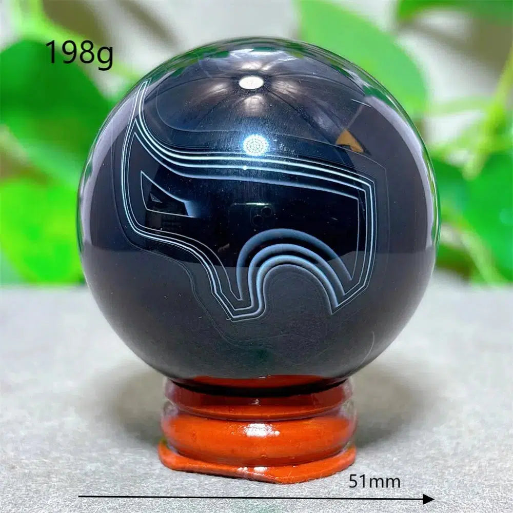 Black Silk Agate Sphere