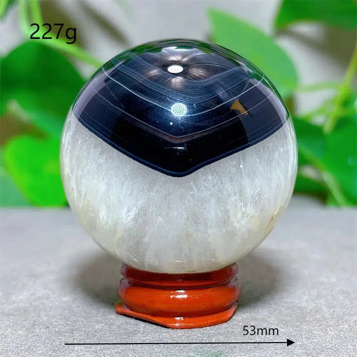 Black Silk Agate Sphere