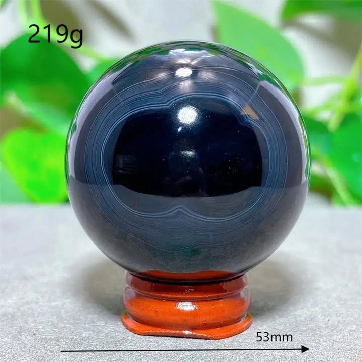 Black Silk Agate Sphere