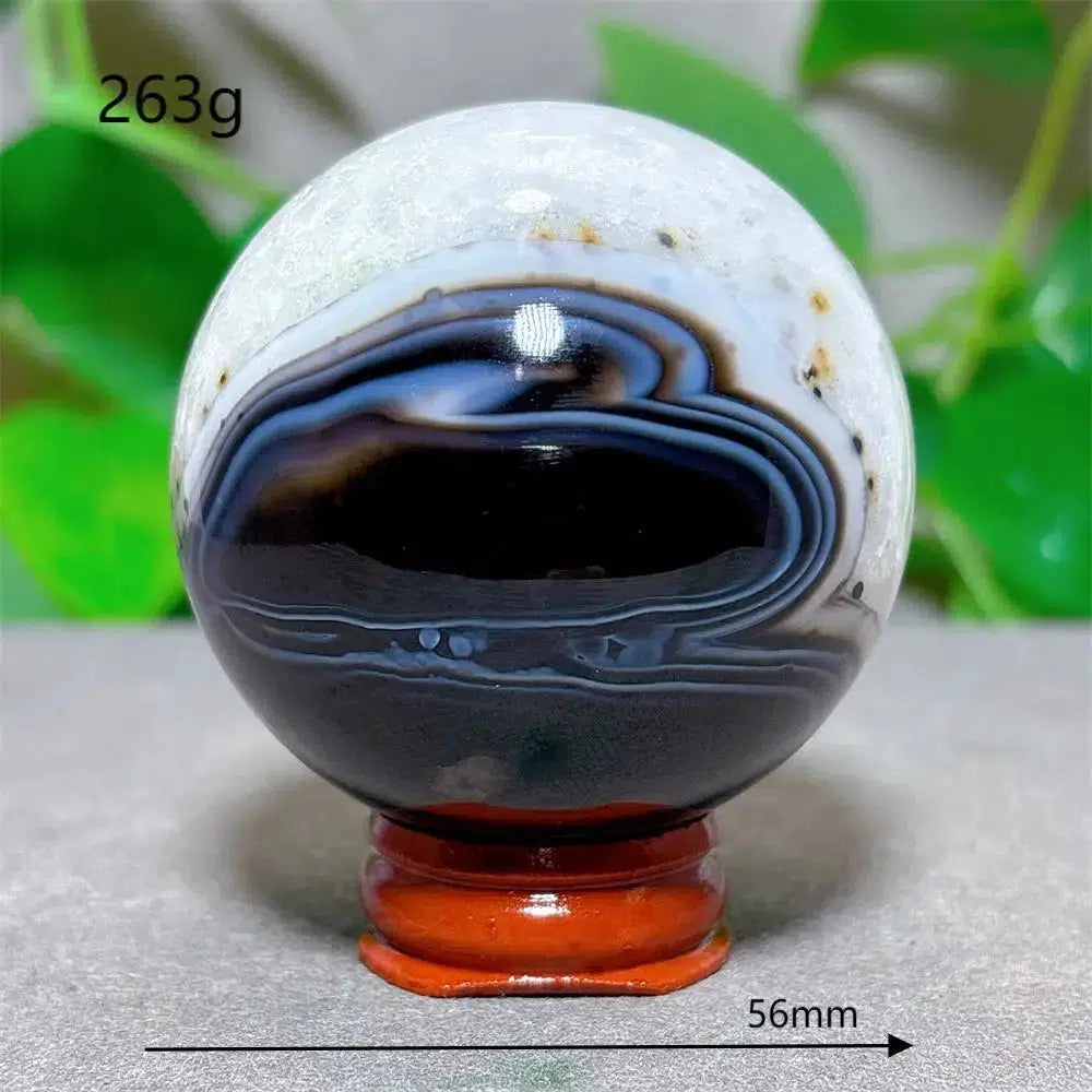 Black Silk Agate Sphere