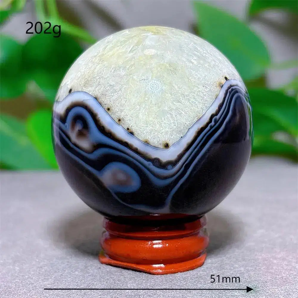 Black Silk Agate Sphere