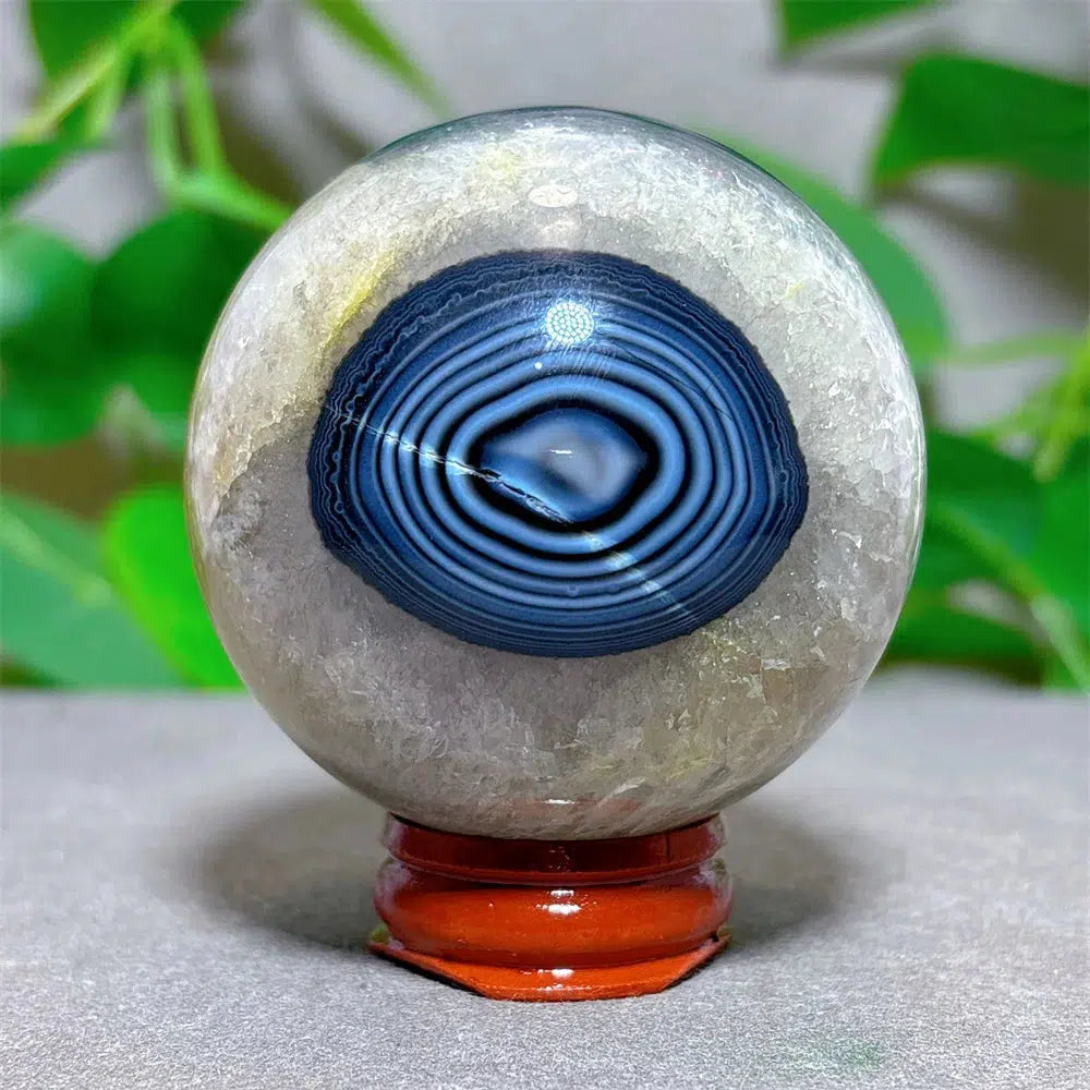 Black Silk Agate Sphere