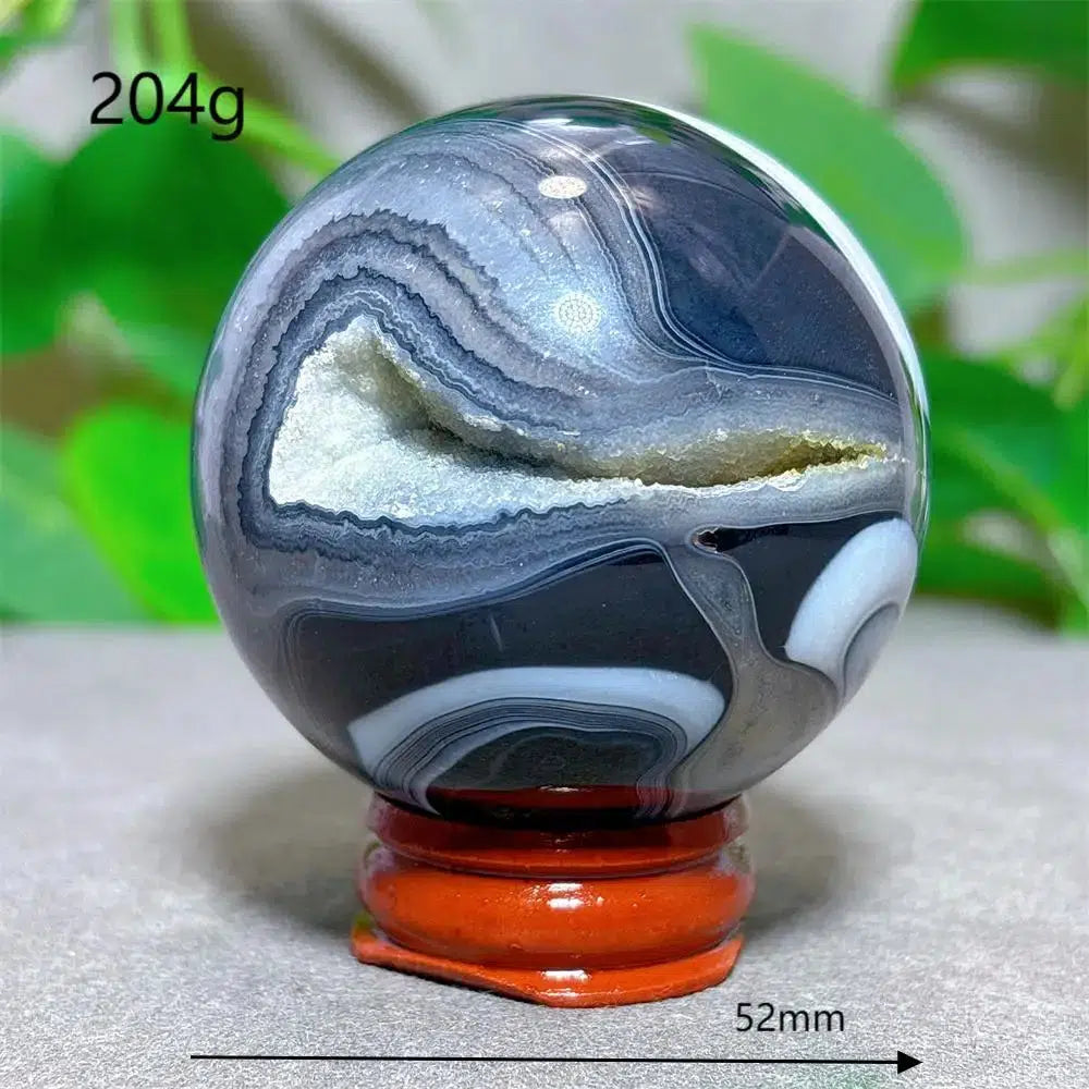 Black Silk Agate Sphere