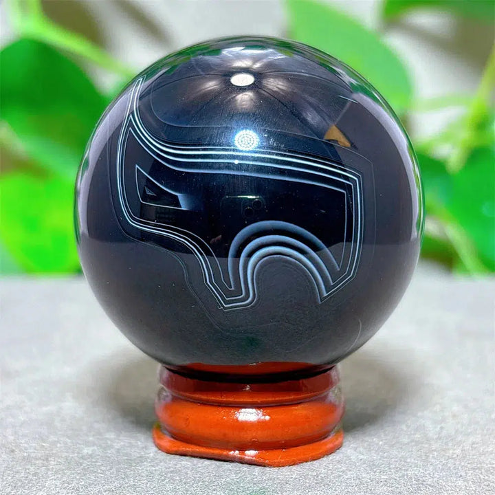 Black Silk Agate Sphere