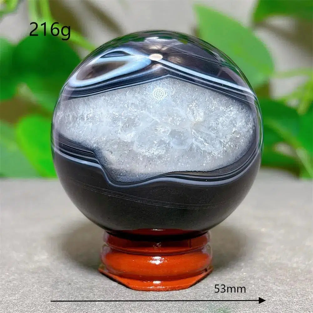 Black Silk Agate Sphere