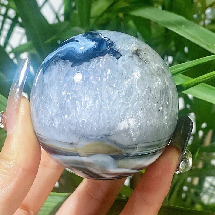 Black Silk Agate Sphere